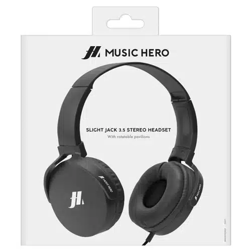 H MUSIC HERO HEADPHONES 3.5MM JACK | BLACK